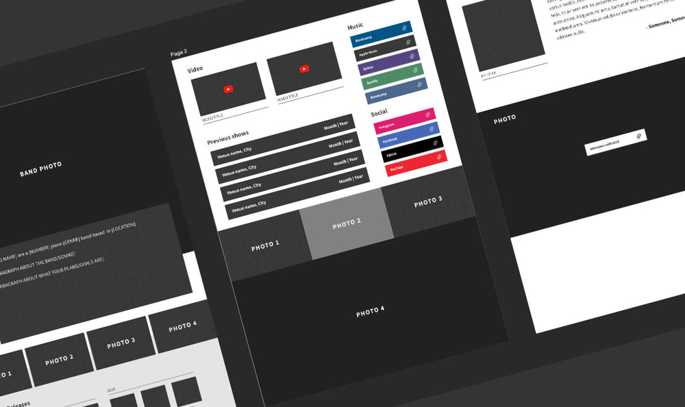 Free Artist EPK Template for Affinity